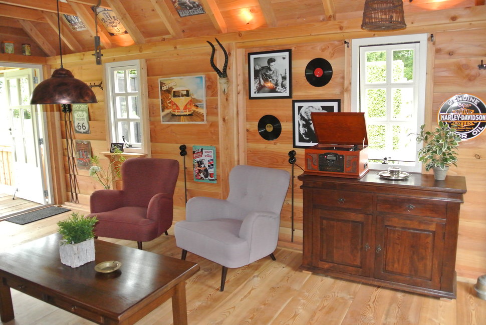 Landelijke tuinkamer met terrasoverkapping