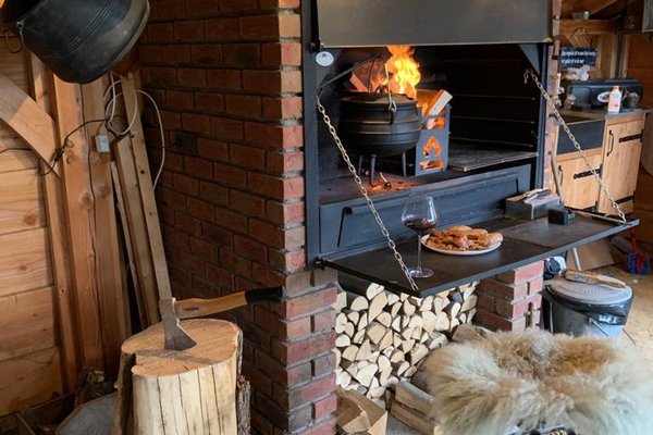 Zuid-Afrikaanse braai van 120 cm ingemetseld 